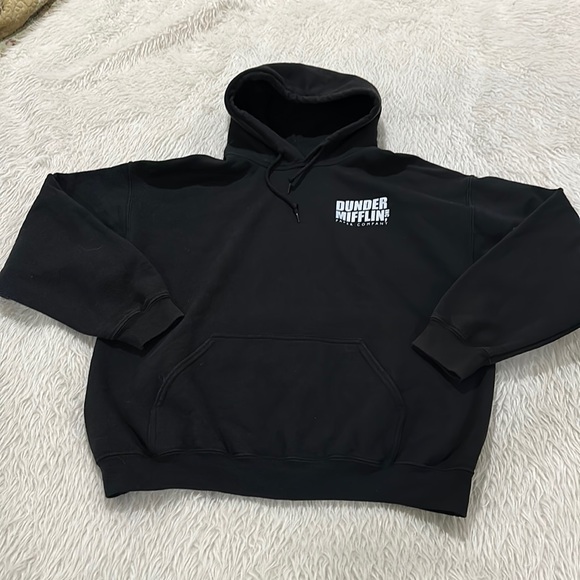 The office men’s black warm hoodie size large - Picture 2 of 5